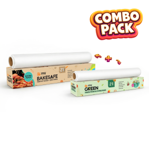 ZPAQ Green Food Wrapping Paper Roll + ZPAQ Bake Safe Baking Paper Roll