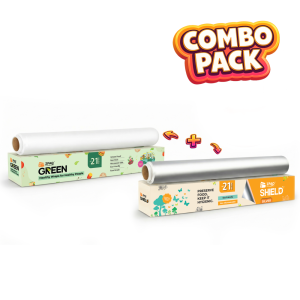 ZPAQ Green Food Wrapping Paper Roll + ZPAQ Shield Paper Foil Wrap Roll (Paper + Foil)